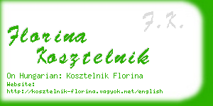 florina kosztelnik business card